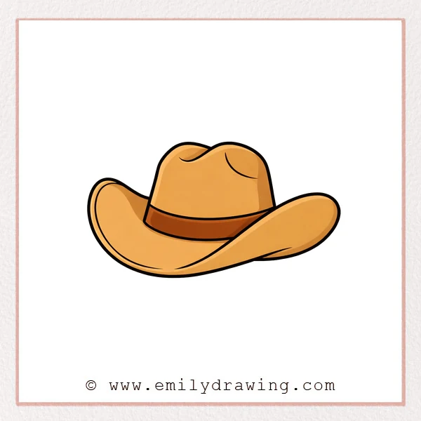 Preview of Cartoon Cowboy Hat drawing